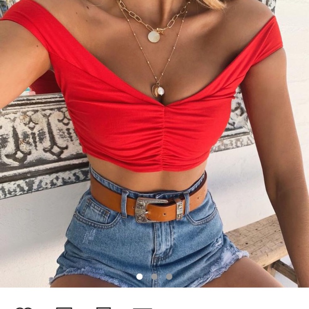 Tiger Mist Red Jada crop top